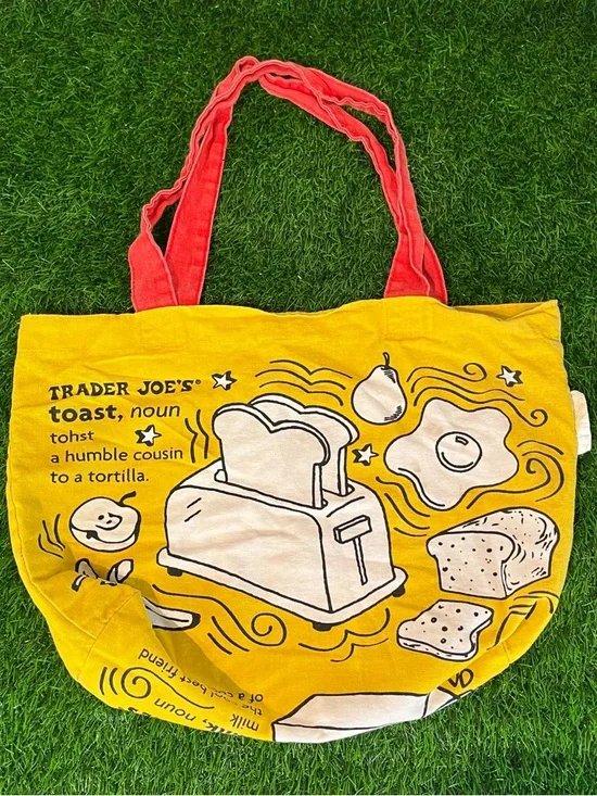 Trader Joe's Breakfast Waffle Toast Milk Jam Shopping Reusable Grocery Eco Bag - Picture 9 of 15